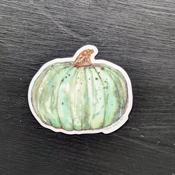 3" Vinyl Sticker decal: Mint Green Kabocha Green Pumpkin Japanese Squash - Picture 1 of 4